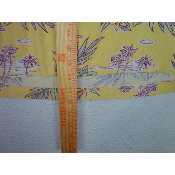 Joe Marlin Yellow Hawaiian Button‎ Up Pocket Shirt Size XXL Floral Short Sleeve - Picture 5 of 8